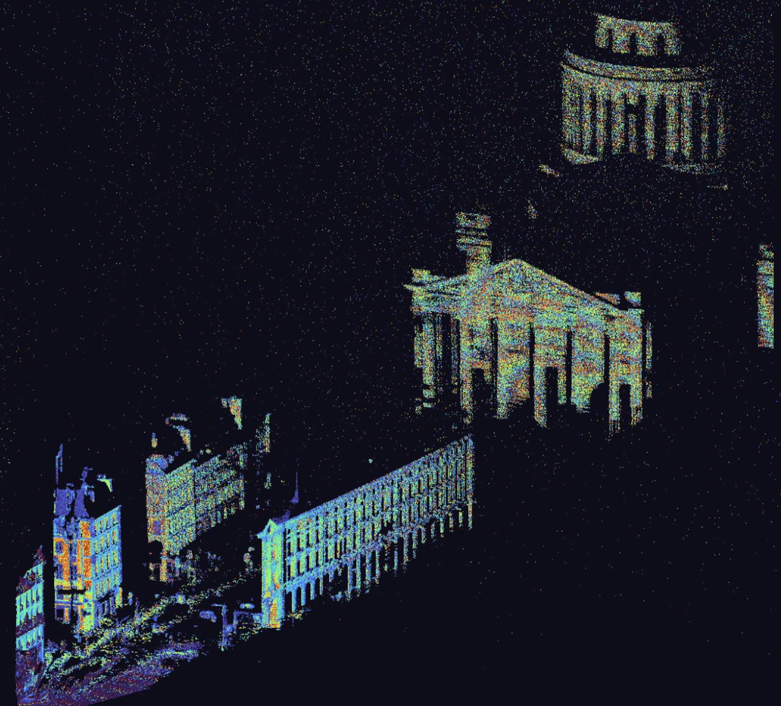 Iridesense Multispectral Lidar 3D view of Paris Pantheon